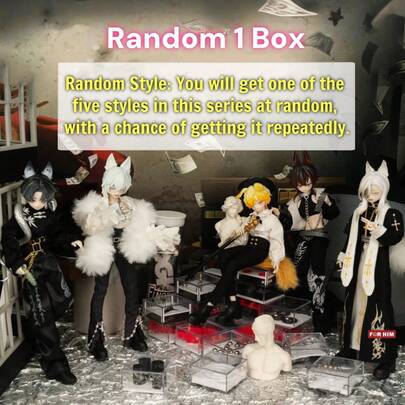 "Once Upon A Time In Sicily" 12-Joint Action Figure MJD Surprise Secret Box Collection Doll - Gothic Anthropomorphic Animal Characters, Mixed Colors Mystery Box (Random 1 Box)