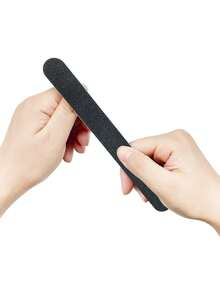 50 件装专业双面指甲锉 100/180 号指甲锉 砂纸板 黑色美甲修脚工具和指甲缓冲锉 - 黑色 - 查看 8