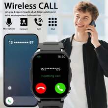 Multifunktionale Smartwatch mit kabelloser Anruffunktion | Sport Outdoor/Wandern/Reisebekleidung, Sportdatenverfolgung, Wecker, Erinnerung an langes Sitzen, Schlafüberwachung, Schrittzähler, Informationsbenachrichtigung, Fitness-Armband - das perfekte Urlaubsgeschenk, kompatibel mit iOS und Android