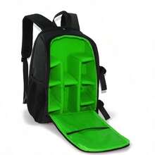 Waterproof Digital DSLR Photo Padded Backpack W/ Rain Cover Multi-Functional SLR Camera Soft Bag Video Case (Only Bag) - Green - View 3
