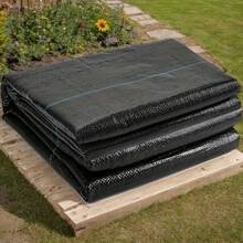 1 Roll Heavy Duty Black Barrier Fabric, 60cm*1000cm - Durable PP Material, Suitable For Lawn Care, Garden Beds And Yard Control - Textured Surface Reinforced Control - Ideal For Flowers, Vegetables And Landscaping Projects, Agricultural Covering, Grid Pattern Fabric, Sturdy Garden Covering