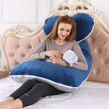 1 件 U 型水晶天鹅绒孕妇枕、身体枕、放松枕、床上用品、家居