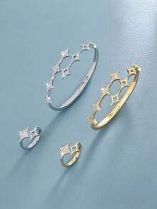 1 套铜材质中东流行发光精致手链和戒指豪华礼品套装，适合日常佩戴 - 手鐲+戒指 - 查看 12