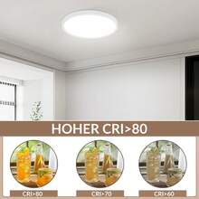 homefire Ceiling Lamp LED Ceiling Light Bathroom - 23CM Bedroom Lamp Flat 18W Black Hallway Lamp Ceiling IP44 Waterproof Bathroom Lamp 6000K Cold White Round Ultra Thin Kitchen Lamp For Kitchen Basement - 白色 - 查看 6