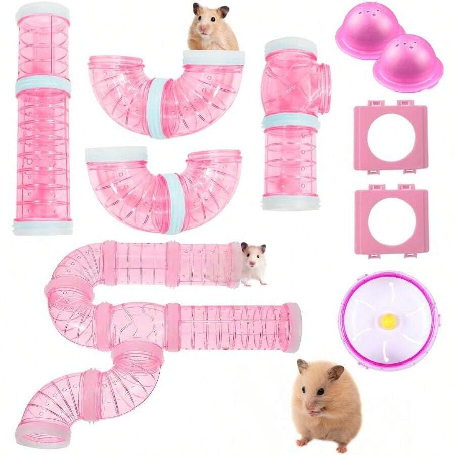 Image showcasing 2 Hamster Tubes Kits Hamster Tunnel Adventure External Pipe Transparent ...