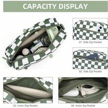 Checkered Crossbody Bag For Women Small Cute Purses  Shoulder Handbags Wide Strap - Bean Green Check - View 3