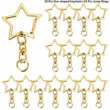 20/40/70个金属弹簧扣钥匙扣，4色旋转钩钥匙圈，带链条和开口环，适用于DIY工艺品、包包装饰、钥匙扣配件