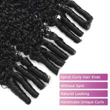 Cabelo Cacheado Birmanês em Mechas 100% Cabelo Humano Virgem Não Processado Ondas de Água 3C 4A Cachos Espirais 1/2/3/4/5 Mechas Extensões de Trama Dupla - Natural Black - Ver 8