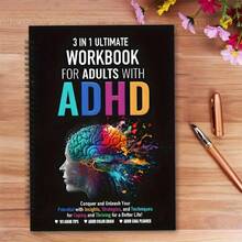 3-In-1 ADHD Workbook: 101 Expert Tips For Habit Improvement, Stress Relief Coloring, And Practical Goal Planning - The Ultimate Guide To Adult ADHD, ADHD Journal | Colorful Brain Design | Detailed Goal Setting