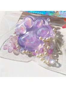 1 pieza Juguete de apretón de garra de gato de alivio de estrés extra grande, juguete de apretón de garra de gato transparente de 230g de grosor extra y de colores aleatorios para alivio de estrés