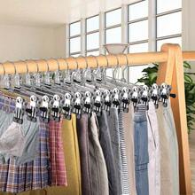 30-5pcs Clothes Hanger With Clips, Pants Hangers With Clips Heavy Duty, Adjustable Metal Pants Hanger, Hangers, Skirt Hangers With Clips Space Saving Hangers For Jeans. Suitable For Pants, Bras, Scarves And Underwear. It Is Ideal For Use In Wardrobes, Closets, Bedrooms, Balconies And Dormitories.