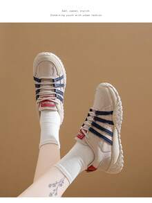 2025 New White Sneakers For Women, Korean Style Ins Casual Versatile Shoes For Street Style, Autumn - Blue - View 9
