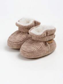 Botitas para bebé, pantuflas cálidas y acogedoras para bebé, zapatos tipo calcetín que se quedan puestos, fáciles de poner, regalos unisex para bebé, botas suaves antideslizantes y ajustables para recién nacidos niños y niñas