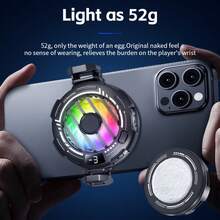 1pc Black Magnetic & Clip-On Semiconductor Phone Cooling Fan, ABS Material, 3-Speed Digital Display, Rapid Cooling, Prevents Phone Overheating, Suitable For Smartphones & Tablets, Essential Phone Accessory, Great For Halloween, Camping