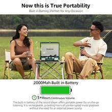 SILWISUN Vinyl Record Player 3 Speed Turntable With Bluetooth, Built In Battery, Portable Suitcase, Built In Speakers,Type-C Port 3.5mm Headphone Jack Aux In/RCA Out Pink For Home Decoration Gift