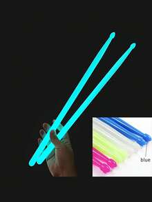 2 件 [夜光鼓槌] 5A 荧光鼓槌 | 霓虹彩色夜光鼓头，5 种鲜艳尺寸（白色、粉色、蓝色、绿色、紫色），适合爵士鼓和初学者鼓手 - 高品质非电动鼓配件 - 彩色 - 查看 10