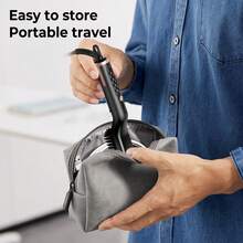 Piastra per barba elettrica nera – Riscaldatore PTC da 35 W, 3 impostazioni di temperatura, 210 °C, cavo da 2 m, girevole a 360 °, piastra per barba da viaggio per uomo