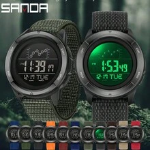 SANDA Herren Uhr Digital Militär Sport Armbanduhr Luxus Marke Multifunktion Alarm Datum Woche Stoppuhr EL Licht Funktion Wasserdicht Elektronisch LED Original Männer Uhr Geschenk 2198