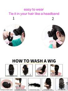 Synthetic Hair Extensions For Girls: High-Level Wavy Ponytail Set Natural-Looking (Includes Elastic Bands) Low-Pony Style Sweet And Energetic Wavy Double Ponytail Hairpiece - Multicolor - View 7