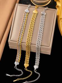 1pc Stainless Steel Bracelet For Women, Fashionable Accessory Suitable For Daily Wear, Gift - Bracelet - View 9