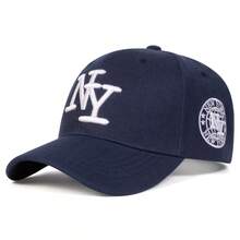1Piece Men Letter NY Side NEW YORK Embroidered Baseball Cap Outdoor Adjustable Sunscreen Leisure Hat Spring Autumn Travel Tourism Beach Vacation - 彩色 - 查看 6