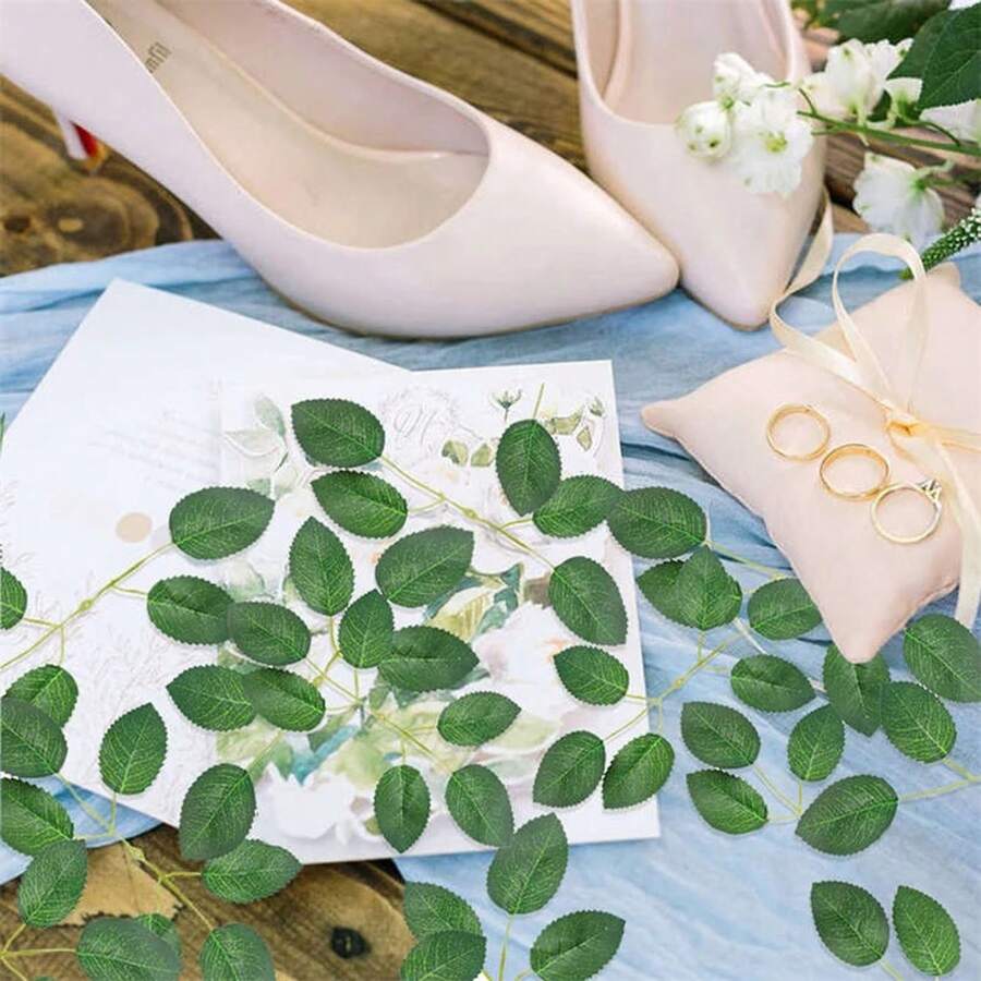 50/10Pcs Artificial Rose Leaves, Realistic Vein Artificial Greenery, Handmade DIY Rose Bouquet Foliage, Wedding Arch Bouquet Floral Filler, Window Display Eternal Flower Gift Box Floral Accessories, Artificial Foliage, Floral Greenery, Handmade Flower Accessories, Floral Filler Leaves, DIY Floral Accessories, Wedding Bouquet, Arch Decor, Floral Bouquet, Eternal Flower Gift Box - Multicolor - View 1
