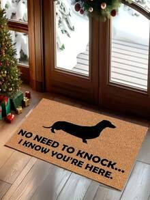1 件全新腊肠犬门垫 - “无需敲门，我知道你在这里”，适用于客厅、卧室、室内 - 可机洗 - 法兰绒材质，包裹柔软，亲肤，不起球，略防水，易于护理，无异味 - 非常适合家居装饰、房间装饰、客厅地毯、卧室地毯、浴室地毯、厨房地毯、区域地毯 - 彩色 - 查看 1