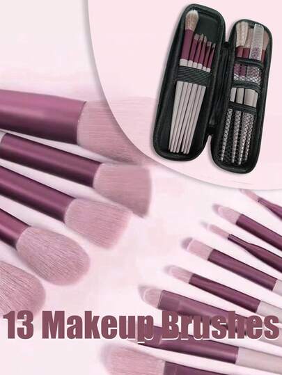 14pcs Makeup Brush Set Eye Shadow Powder Blusher Concealer Facial Full Set Of Novice Soft Brush Foundation Brush Eyeshadow Brush Contour Brush Eye Brush Soft Hair Brush Rouge Brush Professional Makeup Brush Set Women's Makeup Brush Set Face Wash Makeup Brush Set Portable And Multifunctional Waterproof And Dustproof Beauty Zipper Bag, Christmas Gifts, Pouch, Travel, Gifts For Women, Women's Travel Essential, Pouch, Clutch / Small Handbag, Makeup Organizer, Pouch, Brush Holder, Mini Pouch, Large Capacity Pouch