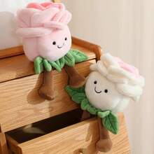 1pc Cute Cartoon Rose Potted Plant Figurine, Plush Realistic Rose Doll, Gift For Valentine's Day, Mother's Day, Teacher's Day, Home Decor Plush Doll - 22cm - View 4