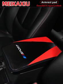 MEIKAXIU 1pc PU Carbon Fiber Leather SPORT New Car Armrest Box Pad, 12.6" X 7.5", Auto Accessories - PU Carbon Fiber Leather SPORT - View 9