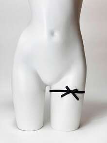 2PCS/1PC Women Bow Leg Ring Elastic Thigh Garter Belt Sexy Underwear Accessories, Rave - Black - View 6