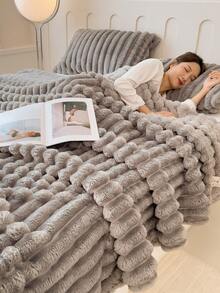 1 pieza Manta suave y cálida a rayas - Poliéster lavable a máquina, ideal para primavera y otoño, hipoalergénica, confort acogedor para todo el año en el sofá, la cama o como regalo - Colores mezclados, manta para sofá, decoración del hogar neutra, material hipoalergénico, decoración de otoño, decoración de invierno, decoración de habitación, vuelta al colegio