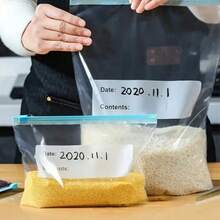 20 szt. wytrzymałych toreb do mrożenia | Bardzo duże torby do przechowywania żywności z zamknięciem strunowym, 31,5 x 26,5 cm | Grube plastikowe torby wielokrotnego użytku do przechowywania mrożonek, przygotowywania posiłków i organizacji lodówki | - Wielokolorowe - Zobacz 9