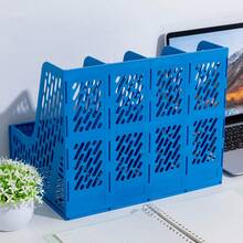 Organizador de Arquivo de Escritório Dobrável com 4 Compartimentos, Estante de Armazenamento de Documentos