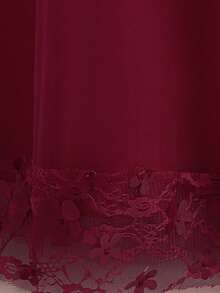 Young Girls' Round Neck Long Sleeve Lace Mesh 3D Floral Bow Elegant Flower Girl Dress For Formal Party, Birthday, Excludes Headband