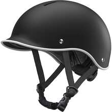 Skateboard Bike Helmet For Adults Adjustable Unisex Adult Helmet - Stylish & Cool, Perfect For Men & Women - Ideal Holiday & Birthday Gift - Available In Black & White - Paintable & Suitable For Various Sports - Black with white stripes - 查看 1