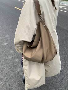 Neue minimalistische Schultertasche, einzigartiges Design Umhängetasche für Frauen - Khaki - Übersicht 4