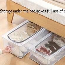 2 Stück Schuhregale, wasserdichtes Schuhgestell, faltbar, platzsparend, PVC transparentes Material, Gitterdesign mit Metallhalterung innen für erhöhte dreidimensionale Stabilität, geeignet für Mädchenzimmer Accessoires, Schlafzimmerdekoration, Babykleiderbügel, Spielzeugaufbewahrung, Neugeborene