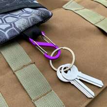 VENTDEPOT Mosquetones, MXTKE-001, 1Pza, 10kg, Forma S, Bloqueo Automático, Morado, Aleación de Aluminio. - Morado - Ver 3