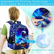 3PCS Backpack For Boys, 16-Inch Preschool Bags, Cool Elementary Kindergarten Backpacks Student Backpacks Essential For Back-To-School Season- Astronaut