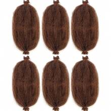 6packs Elastic African Braiding Hair Fluffy Spiral Curly Dreadlocks Hair Extensions - Dark Brown - View 15