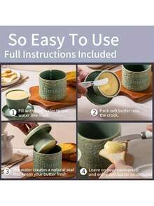 1pc American Country Style Ceramic Butter Dish, Restaurant Cheese Storage Jar With Lid, Household Butter Container - Butter Box - View 6