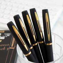 5mm Black Signature Pen, Smooth Writing Business Office Signing Pen, Student Planner Marker Pen, Elegant Gift Box - Ruột bút bi đen và vàng 5 chiếc - Xem 6