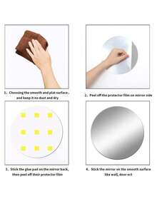 Round Acrylic Mirror Wall Sticker – Large Self-Adhesive Non-Glass Mirror, High-Transparency Decorative Mirror Plate For Bathroom, Bedroom, Door, Dresser & Home Wall Decoration