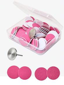100pcs/Box Colorful Nail File Sanding Discs, Nail Grinding Discs With Bearings, Nail Care Tools, Flat Head Foot Grinding Discs - Multicolor - View 10
