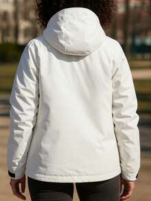 Women's Outdoor Waterproof Hooded Jacket - Warm Windproof Softshell Cargo Coat