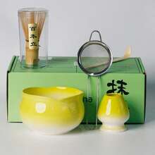 1 套日本抹茶搅拌器套装，完美抹茶套装包括窑变陶瓷抹茶碗（带喷嘴）、抹茶搅拌器和搅拌器支架、勺子、筛子、日本抹茶仪式茶具（用于抹茶粉），是抹茶爱好者和初学者的礼物 - 彩色 - 查看 10