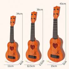 Ukelele para niños, con patrón de grano de madera, instrumento de juguete, estimulación de la educación temprana, juguetes musicales - Multicolor - Ver 10