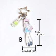 1pc Original Acrylic Keychain Pendant, Cute Cartoon Rabbit Charm, Y2K Retro School Girl Style, Casual Street Fashion, Suitable For Backpack, Phone, Party, School, For Girlfriend Christmas Gift Ideas Bag Accessories Lanyards With Id Holder Car Accessories Bag Charms