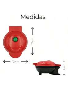 DMA Waflera Redonda Eléctrica para Waffles Fácil Limpiado Antiadherente Color Rojo - Multicolor - Ver 7